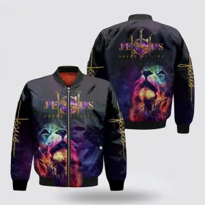 Lion Of Judah Jesus Saved My Life Bomber Jacket - Jesus Shirt for Men Women