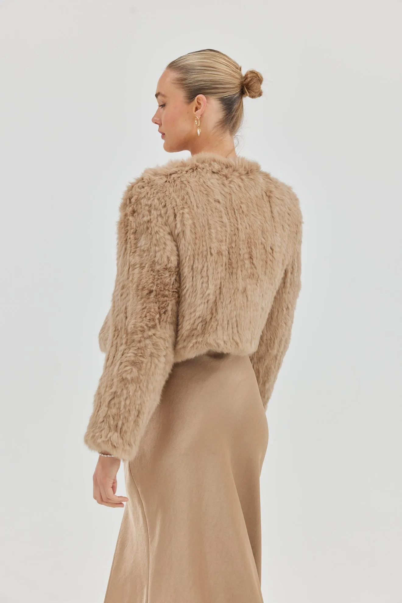 Lola Crop Jacket - Beige