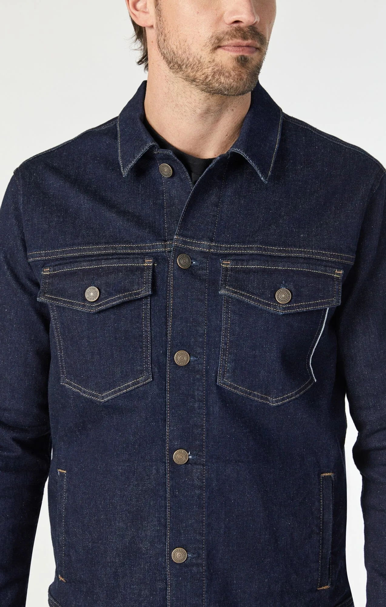 LORAN JACKET IN RINSE ORGANIC SELVEDGE