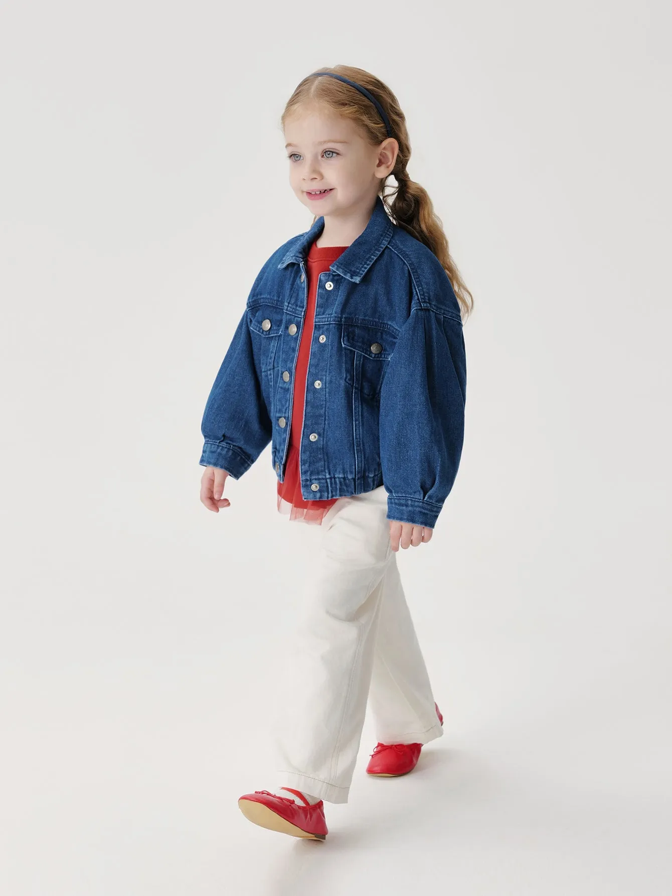 MARC & JANIE Girls Bubble Sleeve Denim Jacket 230060