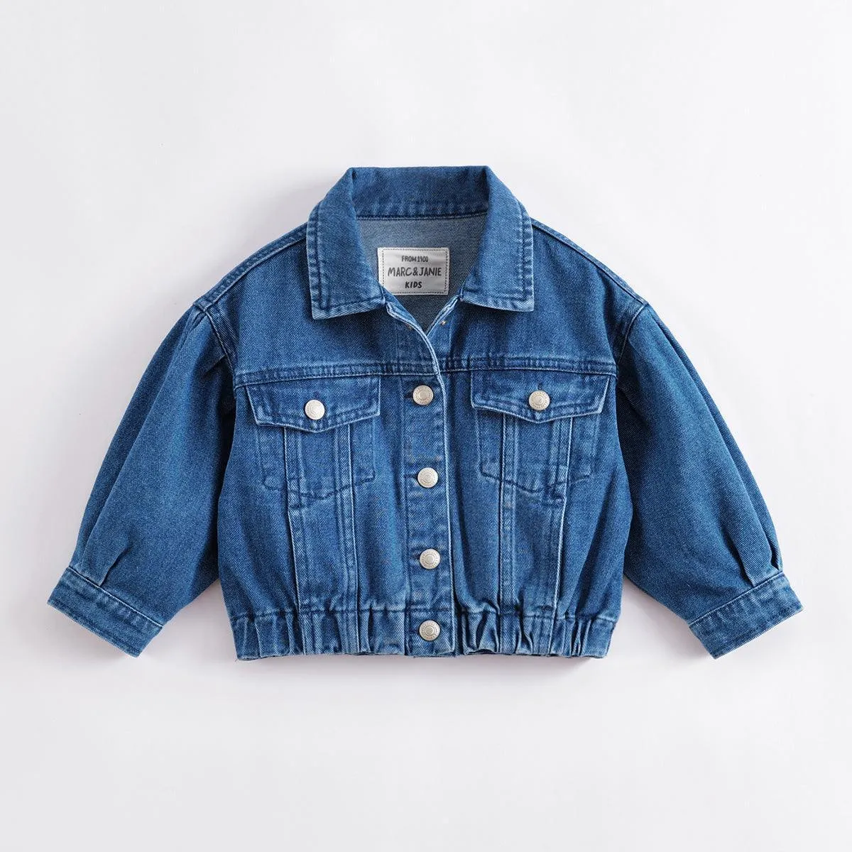 MARC & JANIE Girls Bubble Sleeve Denim Jacket 230060