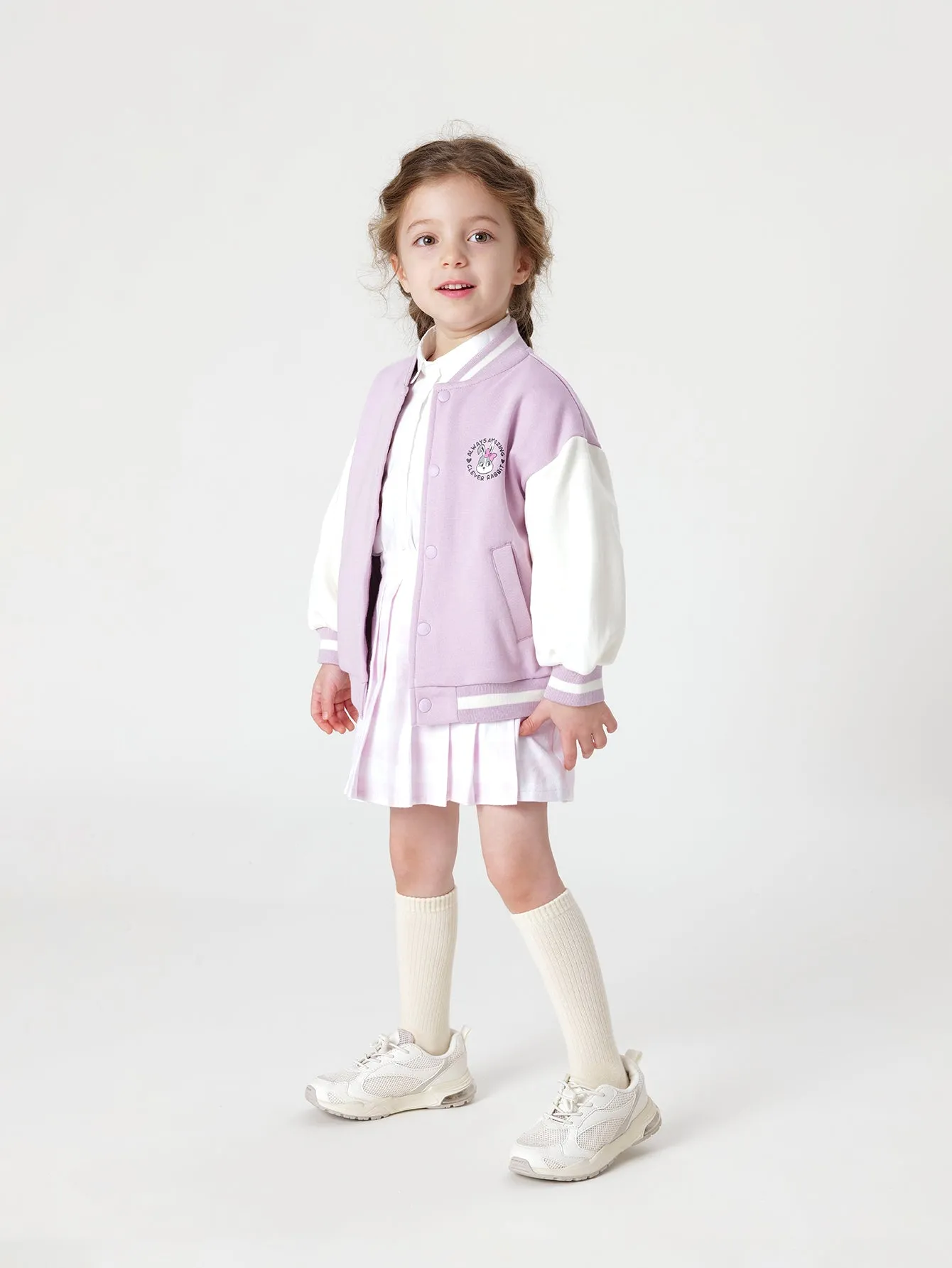 MARC & JANIE Girls Patchwork Baseball Jacket 231159