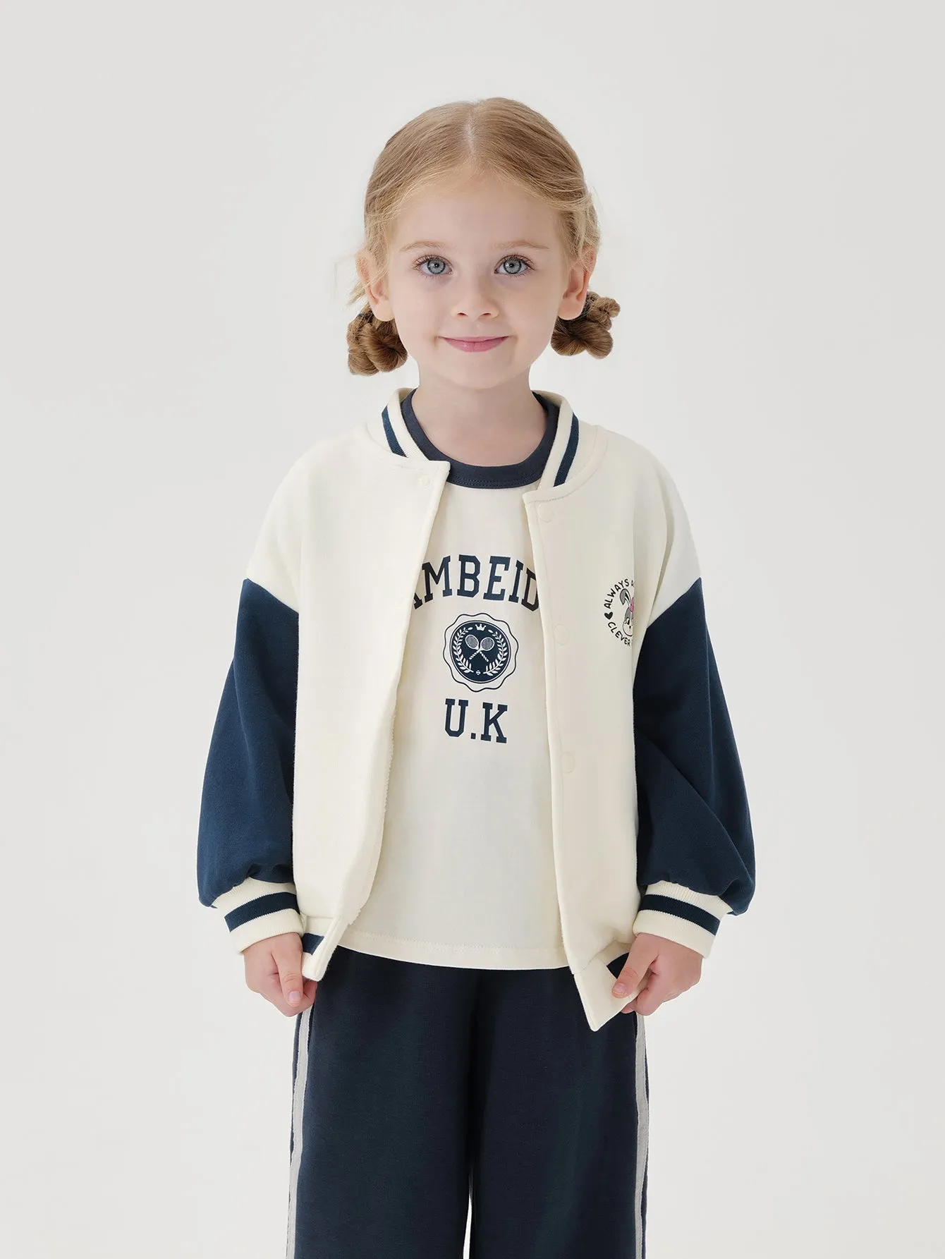 MARC & JANIE Girls Patchwork Baseball Jacket 231159