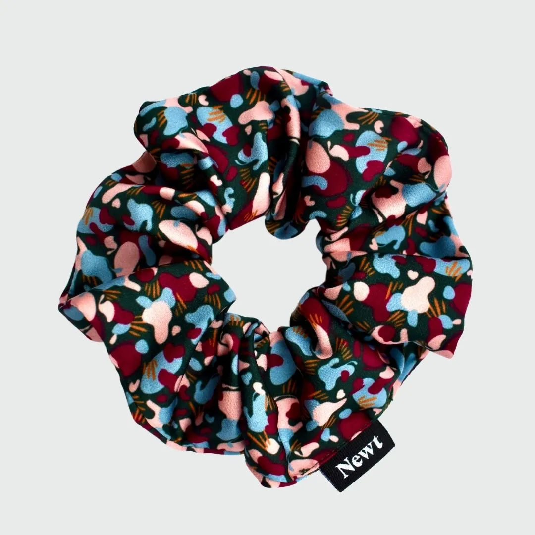 Marmo Print Hair Scrunchie Autumn Maroon