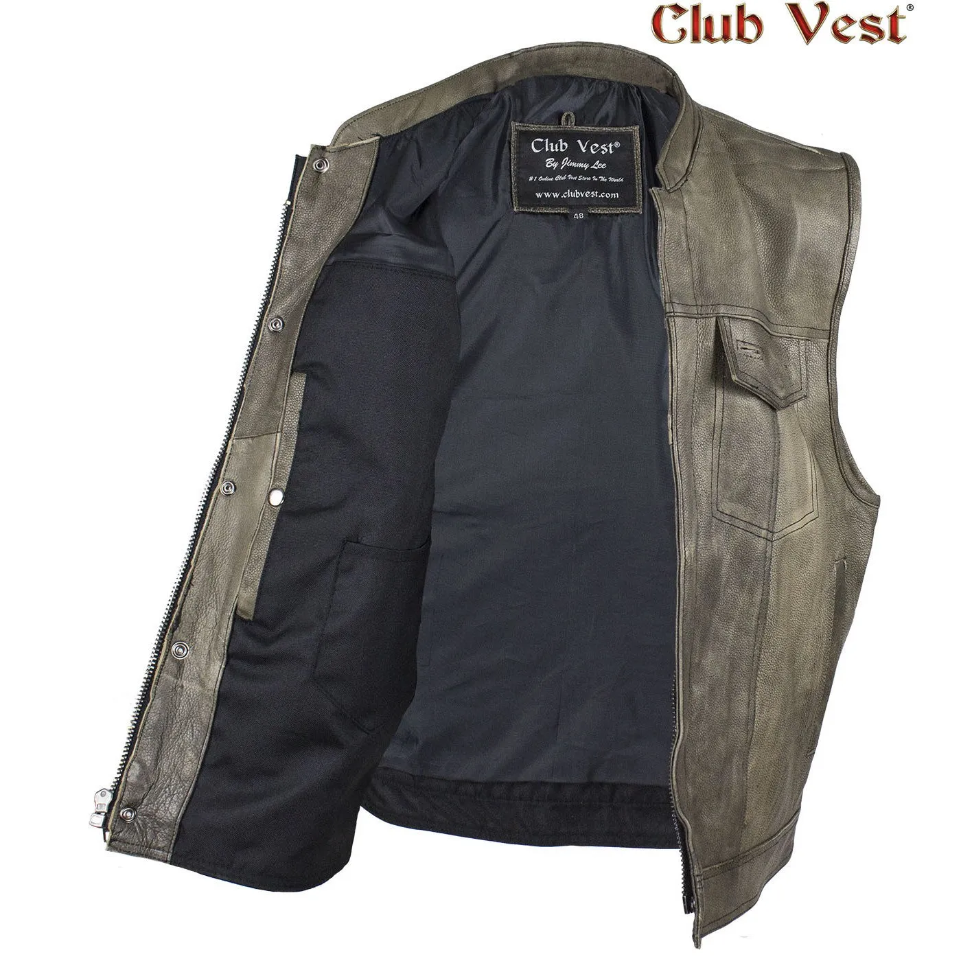 Men's Brown Leather Concealed Carry Vest by Club Vest®