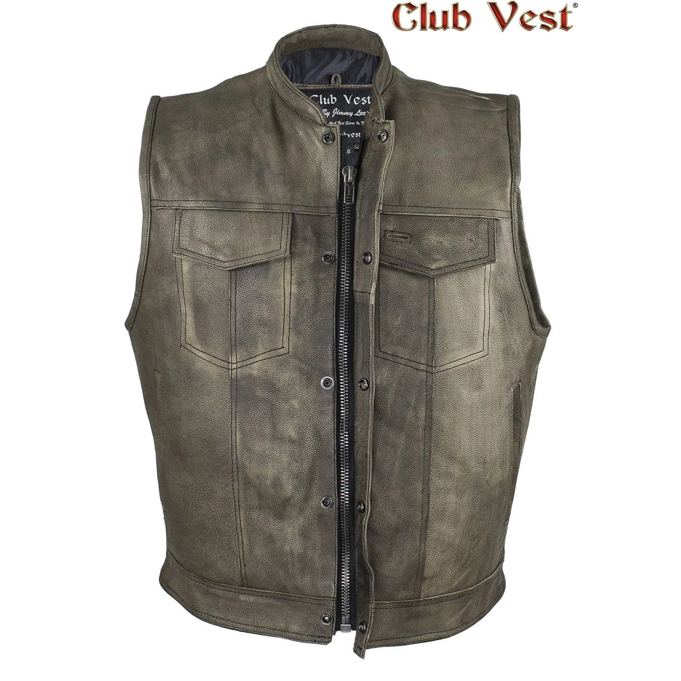 Men's Brown Leather Concealed Carry Vest by Club Vest®