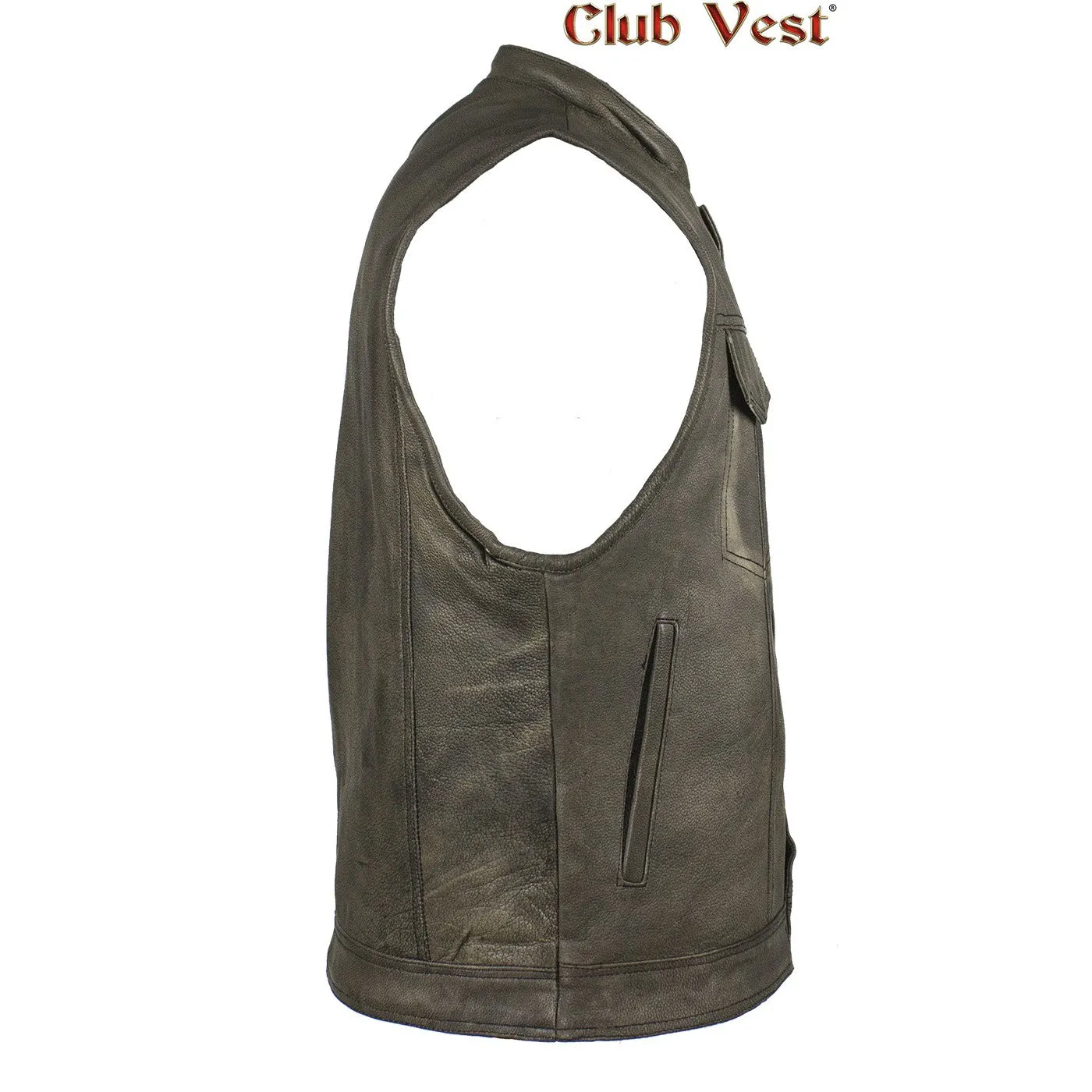 Men's Brown Leather Concealed Carry Vest by Club Vest®