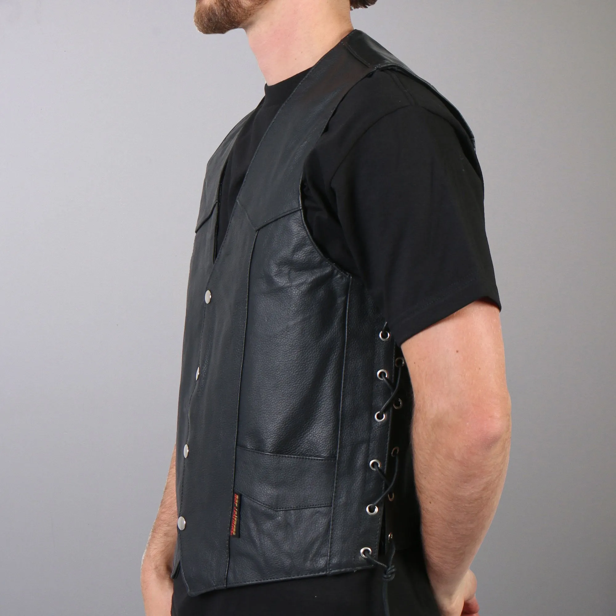 Men's Concealed Carry Leather Vest, VSM1022-HL