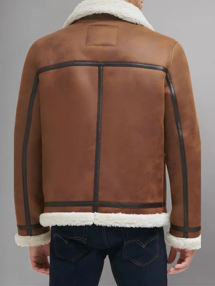 Mens RAF B3 Aviator Shearling Bomber Jacket