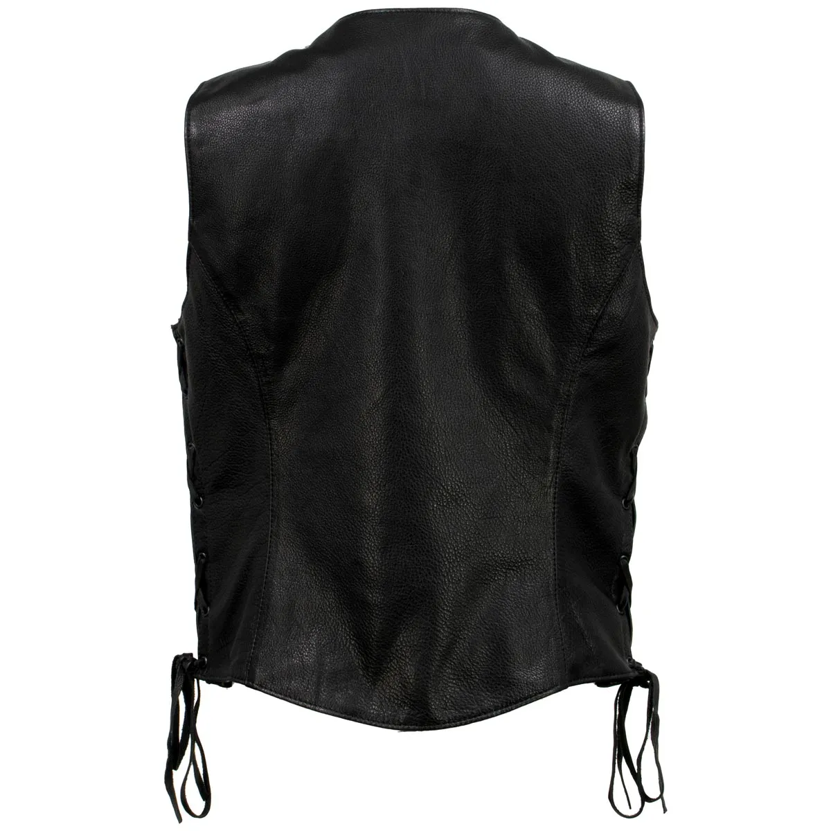 Milwaukee Leather USA MADE MLVSL5002 Women's Black 'Kitten' Leather Motorcycle Vest with Side Laces