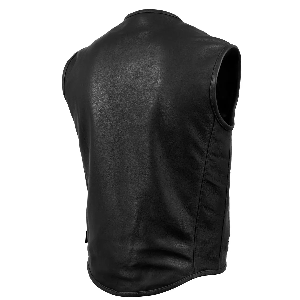 Milwaukee Leather USA MADE MLVSM5001 Men's Black 'Steerhide' Premium Leather Motorcycle Club Style Vest