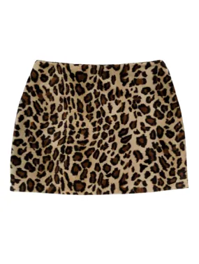 [M/L] 90s Fuzzy Leopard Mini Skirt