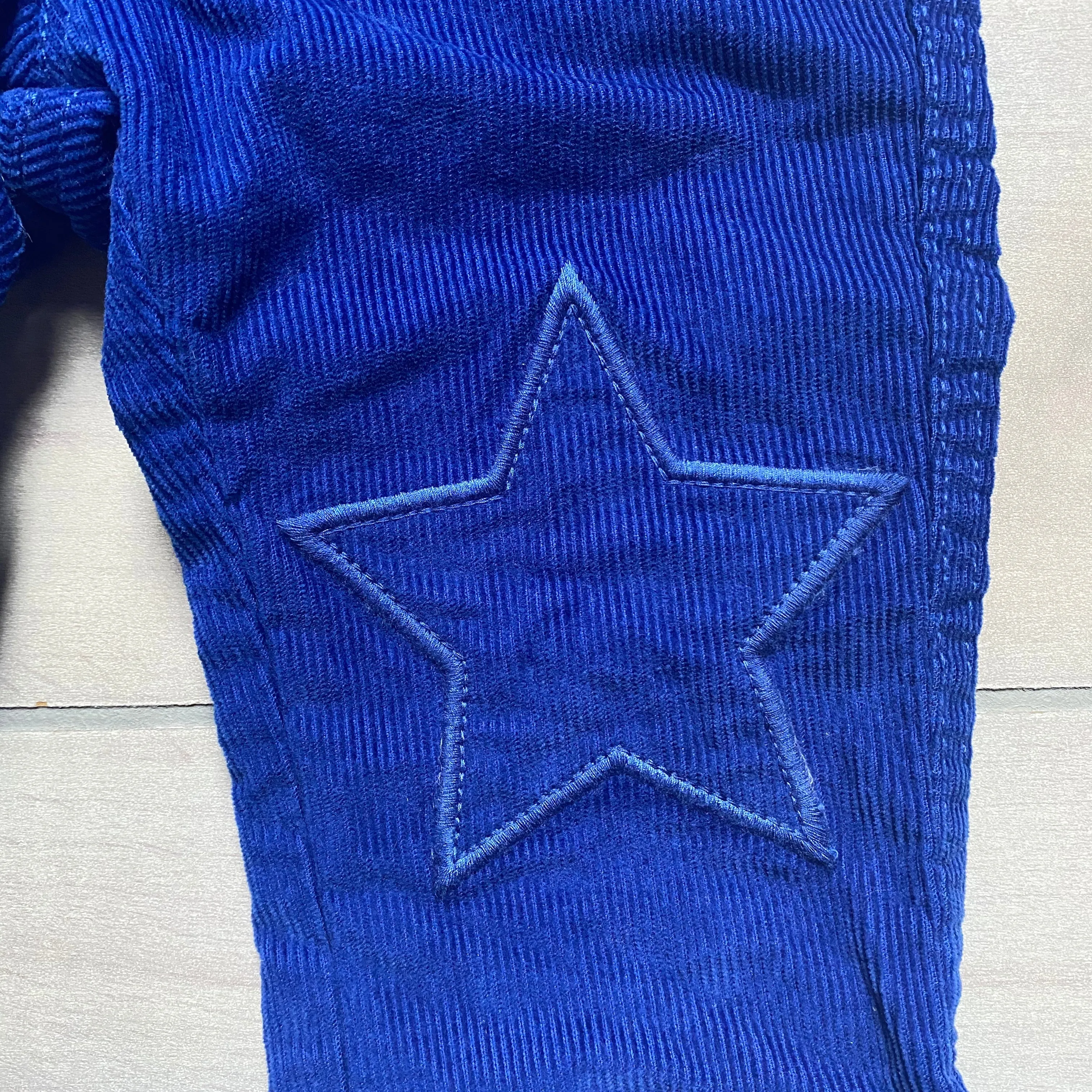 NEW Baby Boden Blue Corduroy Star Knee Pattern Elastic Waist Pants