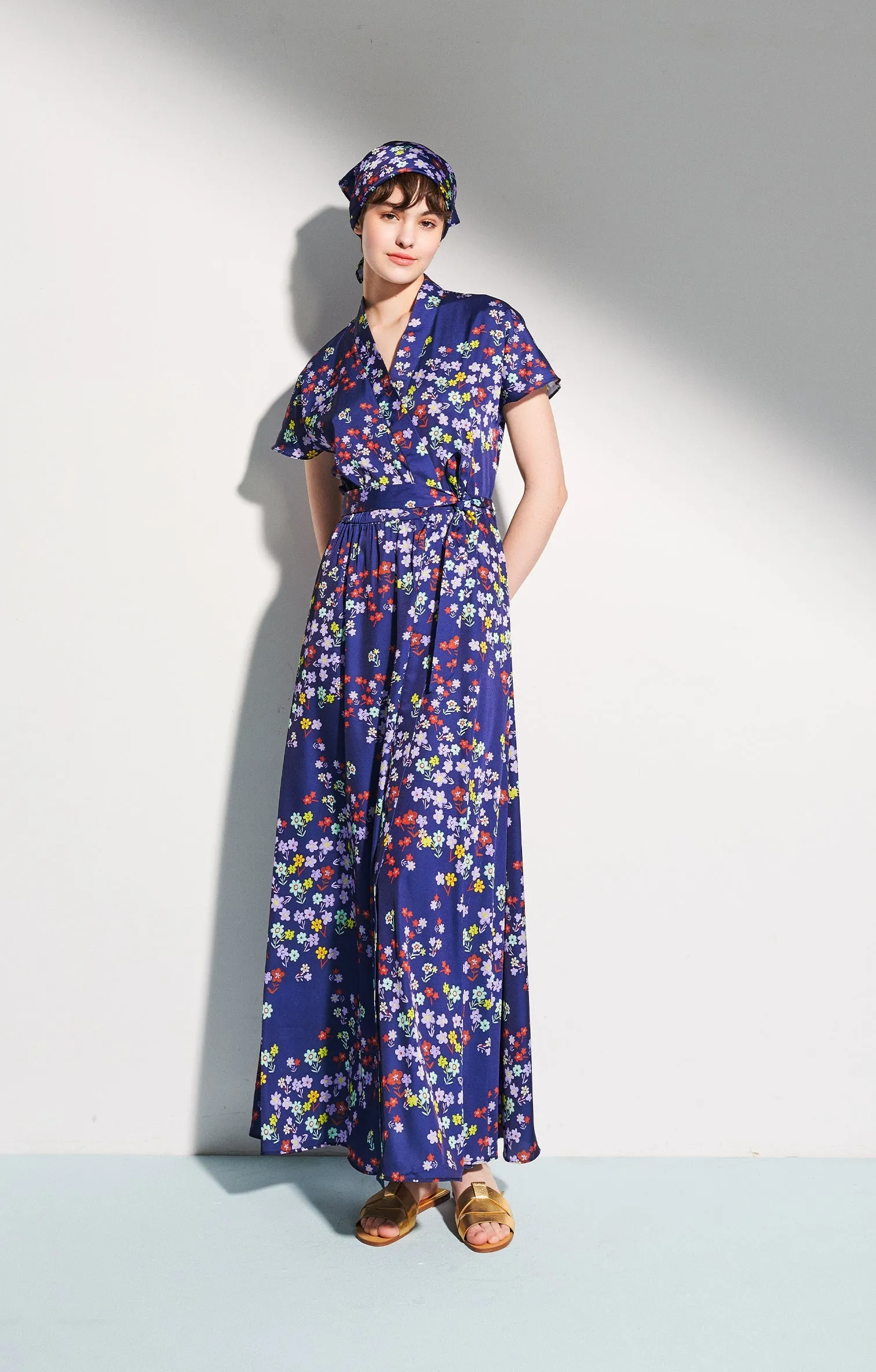 Neysa Full Length Kimono Dress Meadow