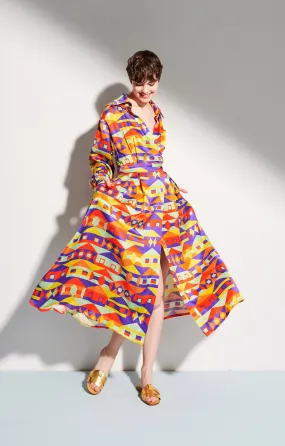 Niko Overlap Midi Dress Houses