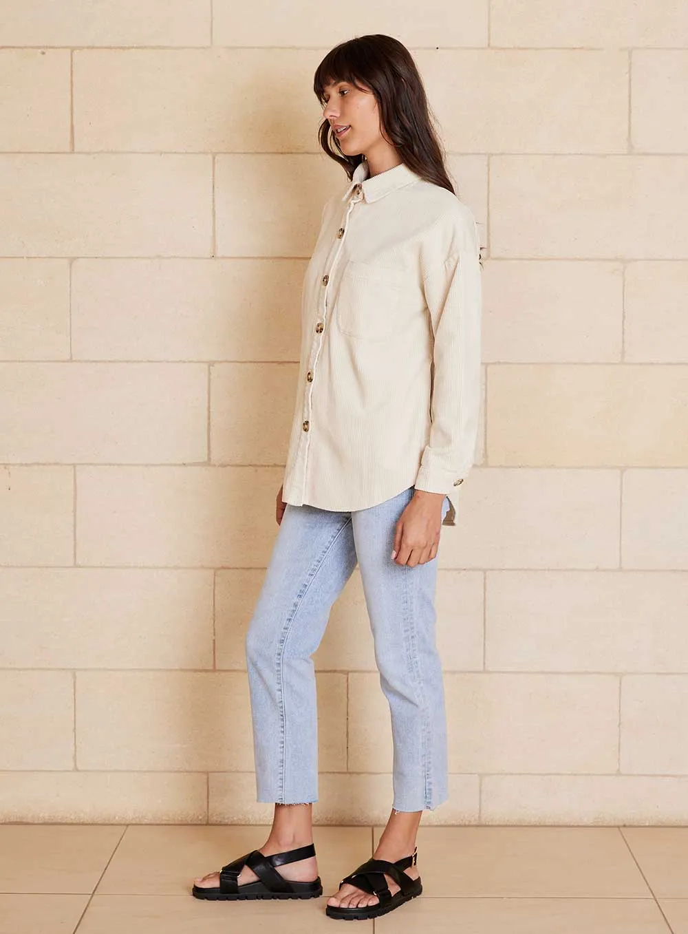 Olivia Shirt Jacket-CREAM