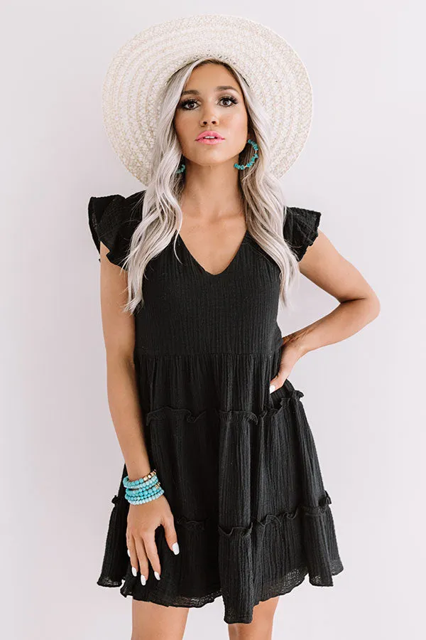 On Tiki Time Shift Dress In Black