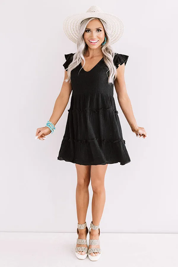 On Tiki Time Shift Dress In Black