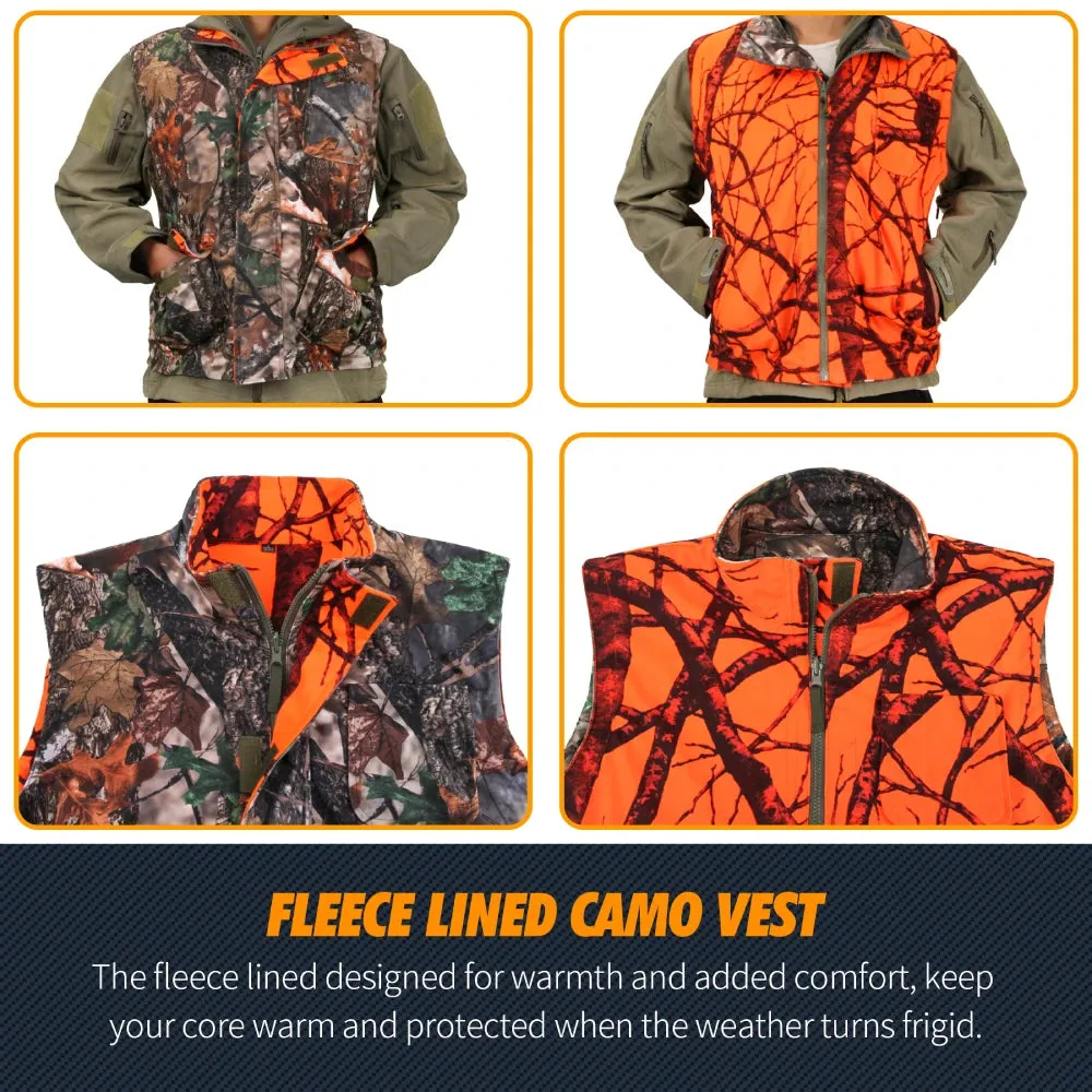 Orange Hunting Vest Men's Sleeveless Jacket Camouflage Field Breathable