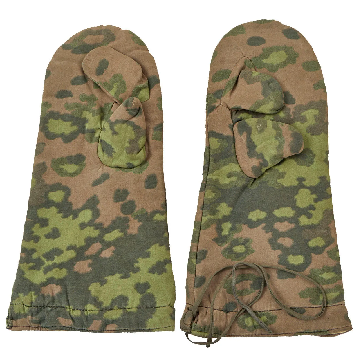 Original WWII German Waffen SS "Oak Leaf Pattern" Camouflage Reversible Winter Uniform Parka Mittens