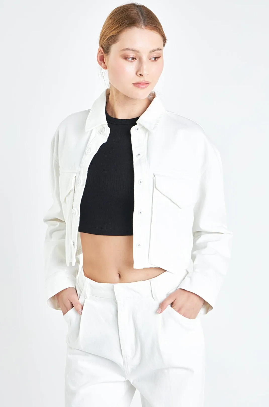 Oversize Pocket Cropped Jacket