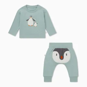 Penguin Ribbed T-Shirt & Joggers Outfit