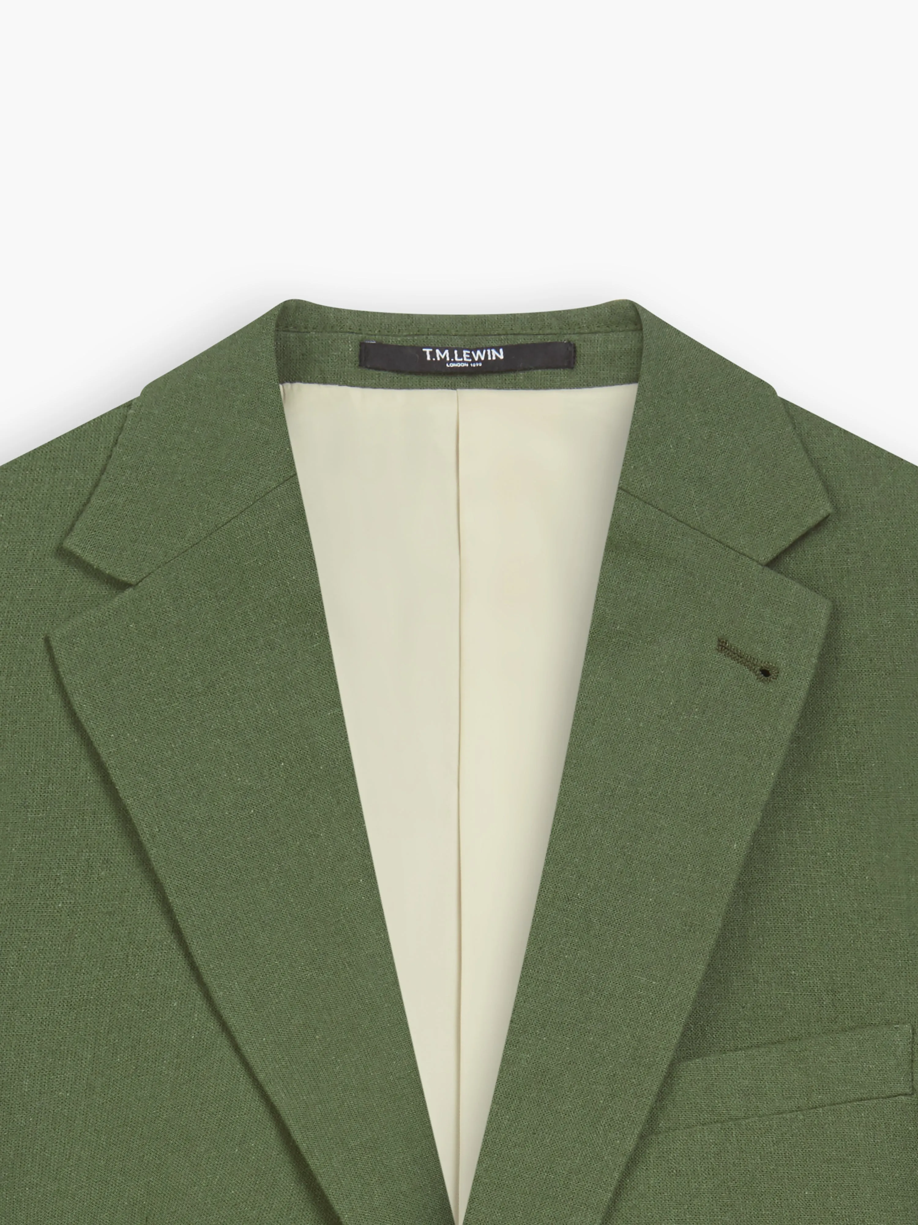 Piccadilly Linen Slim Dark Green Suit Jacket