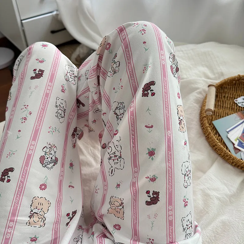 Pink Kitty Striped Pants KI480