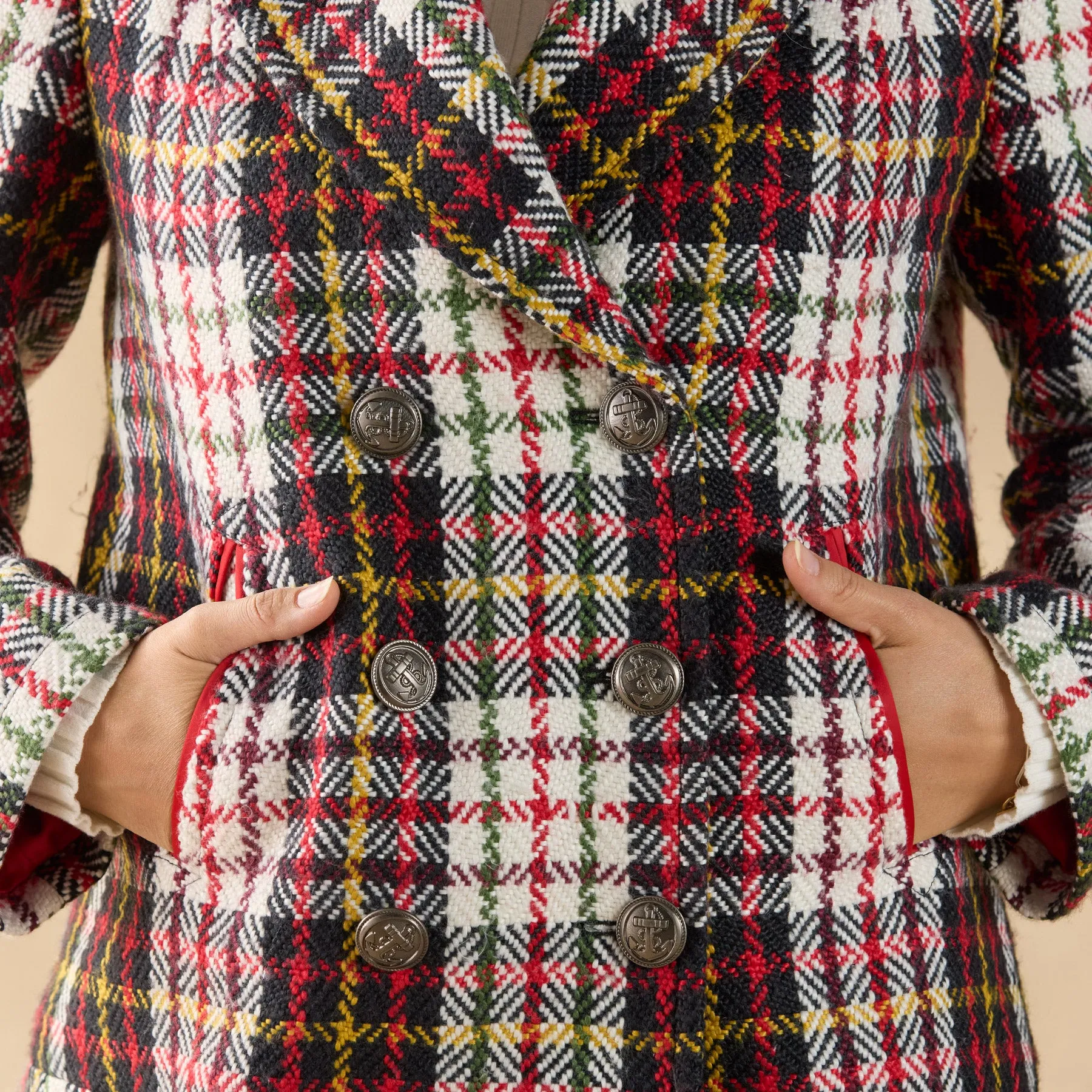 Plaid Alpenhorn Coat, Petite