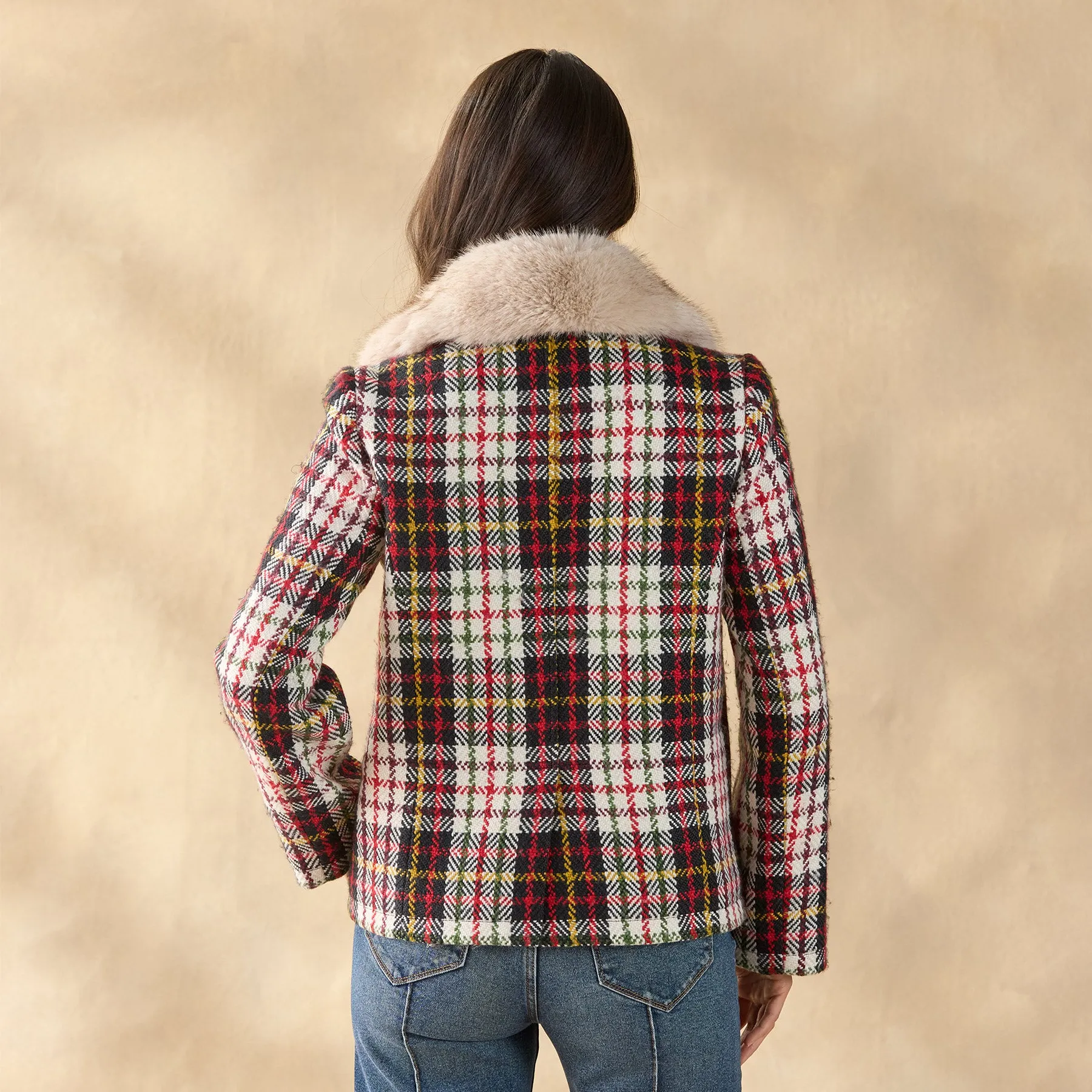 Plaid Alpenhorn Coat, Petite