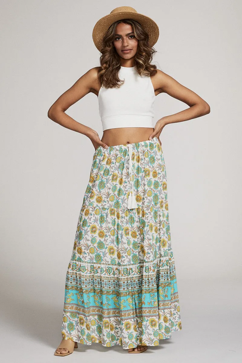 Printed maxi skirt