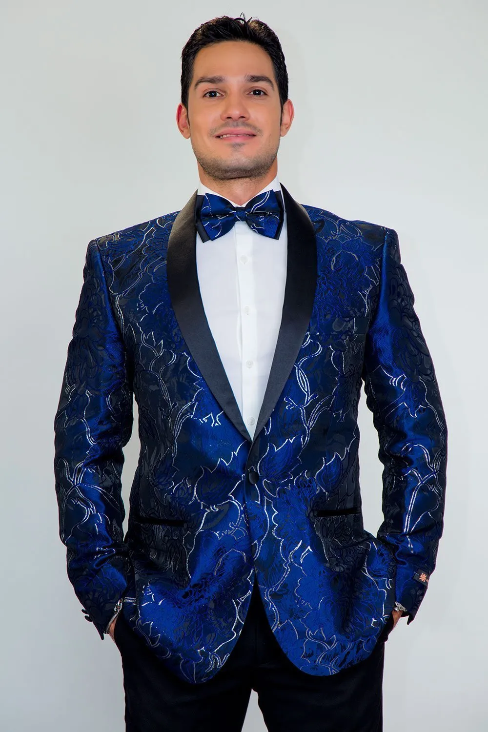 "Havana" Indigo Tuxedo Jacket (Separates)