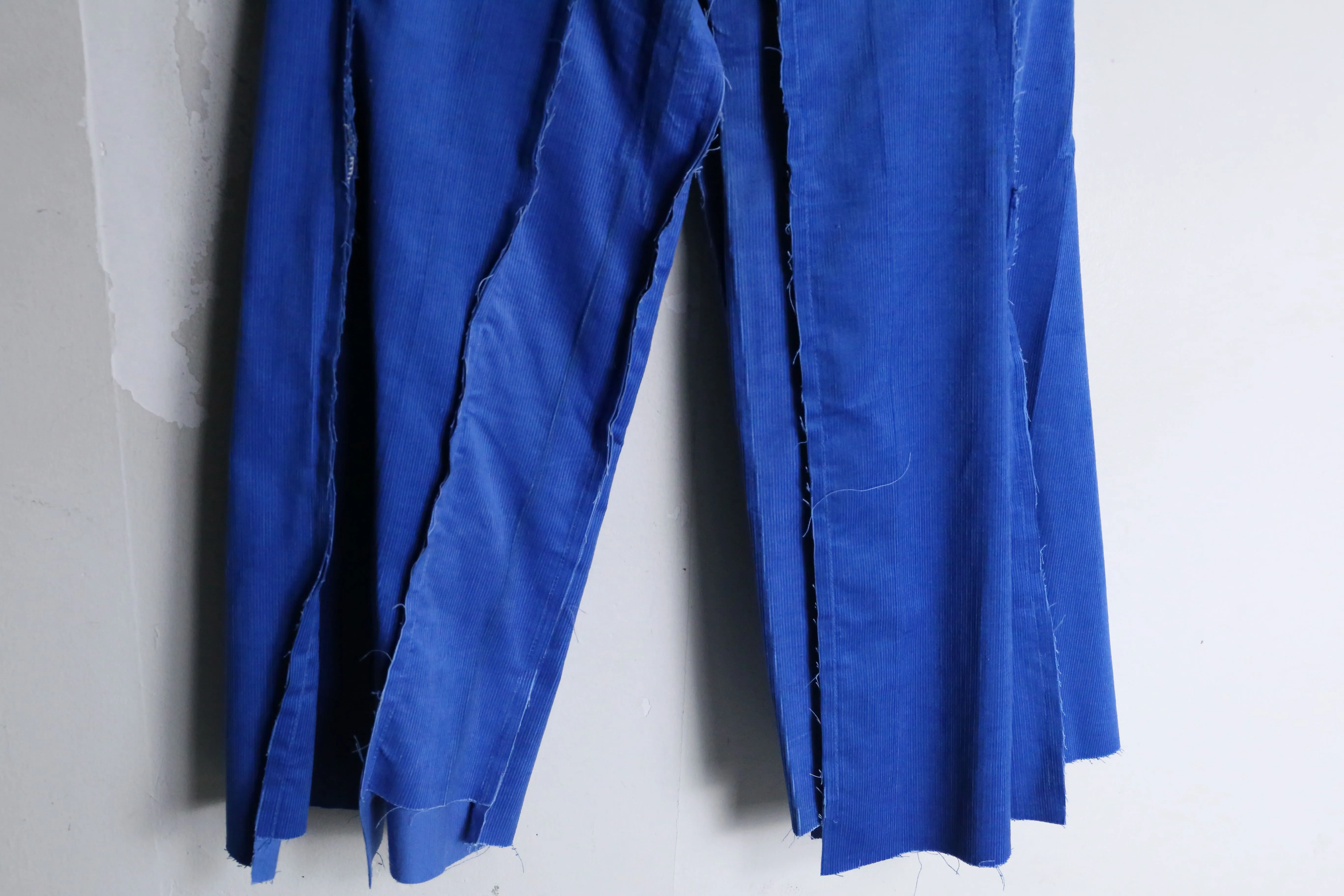 "Re:make" blue color corduroy buggy flare pants