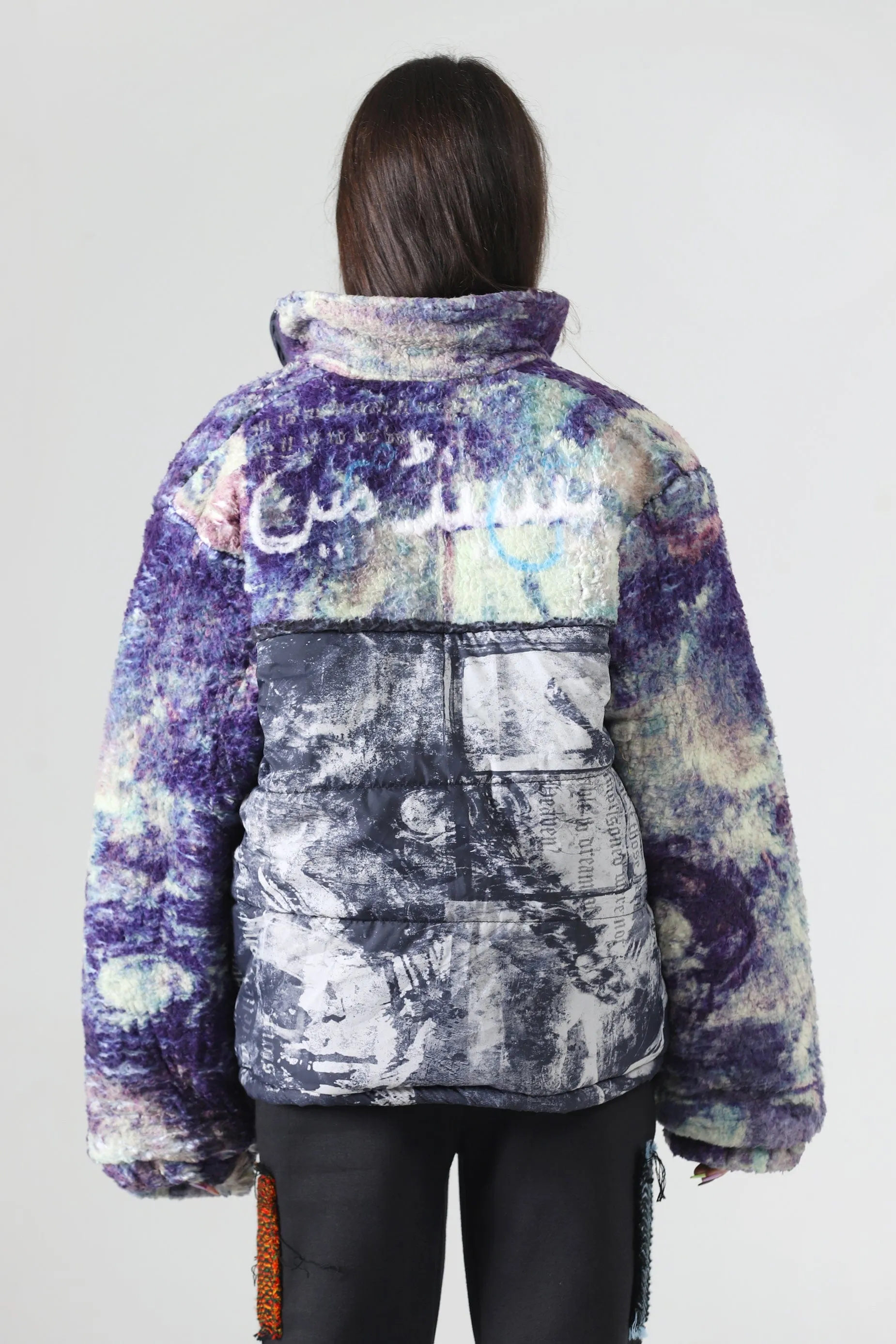 "SANDMAN" PRINTED SHERPA PUFFER JACKET