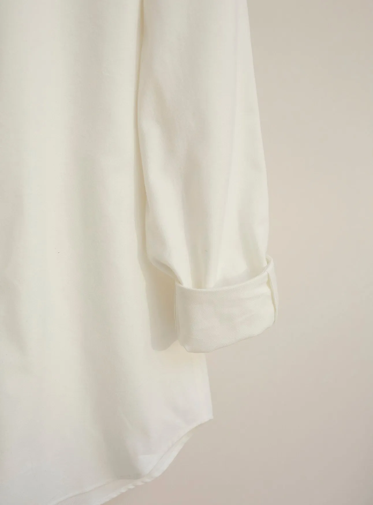 Recycled White Popover Nehru Collar Shirt