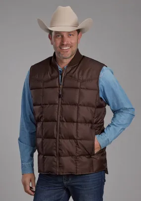 Roper Mens Insulated Western Chocolate 100% Polyester Softshell Vest