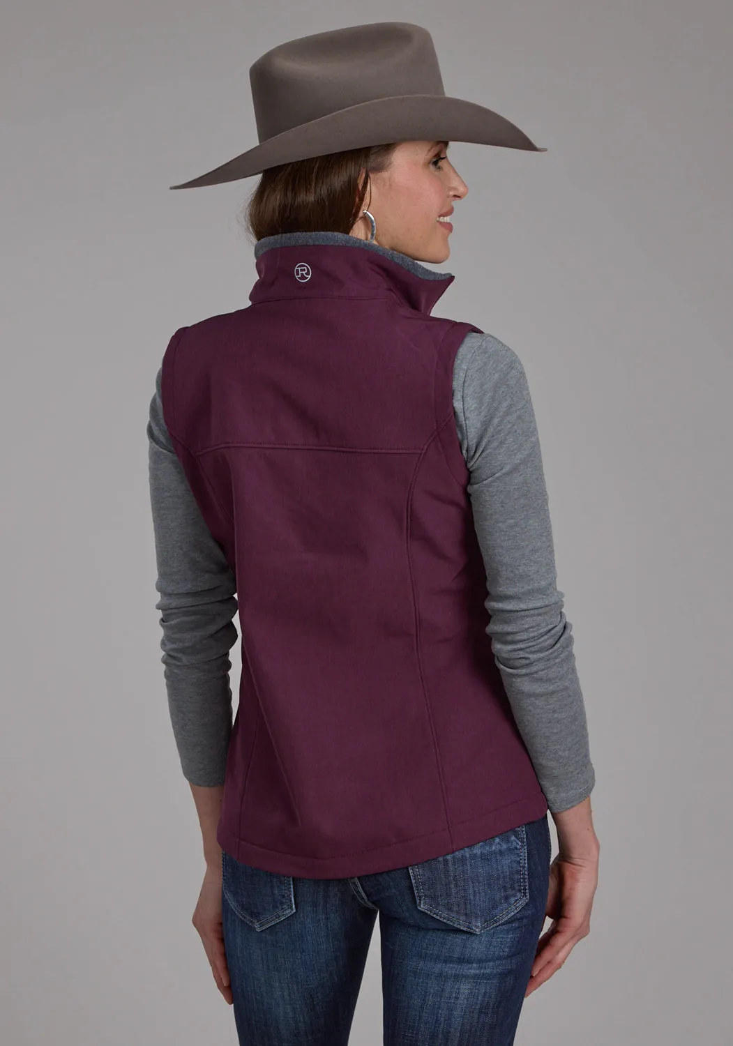 Roper Womens Technical Fleece Wine Polyester Softshell Vest