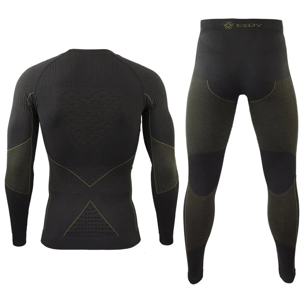 Seamless Men's Tactical Thermal Underwear Set for Outdoor Sports Breathable Training Cycling Thermo Long Johns