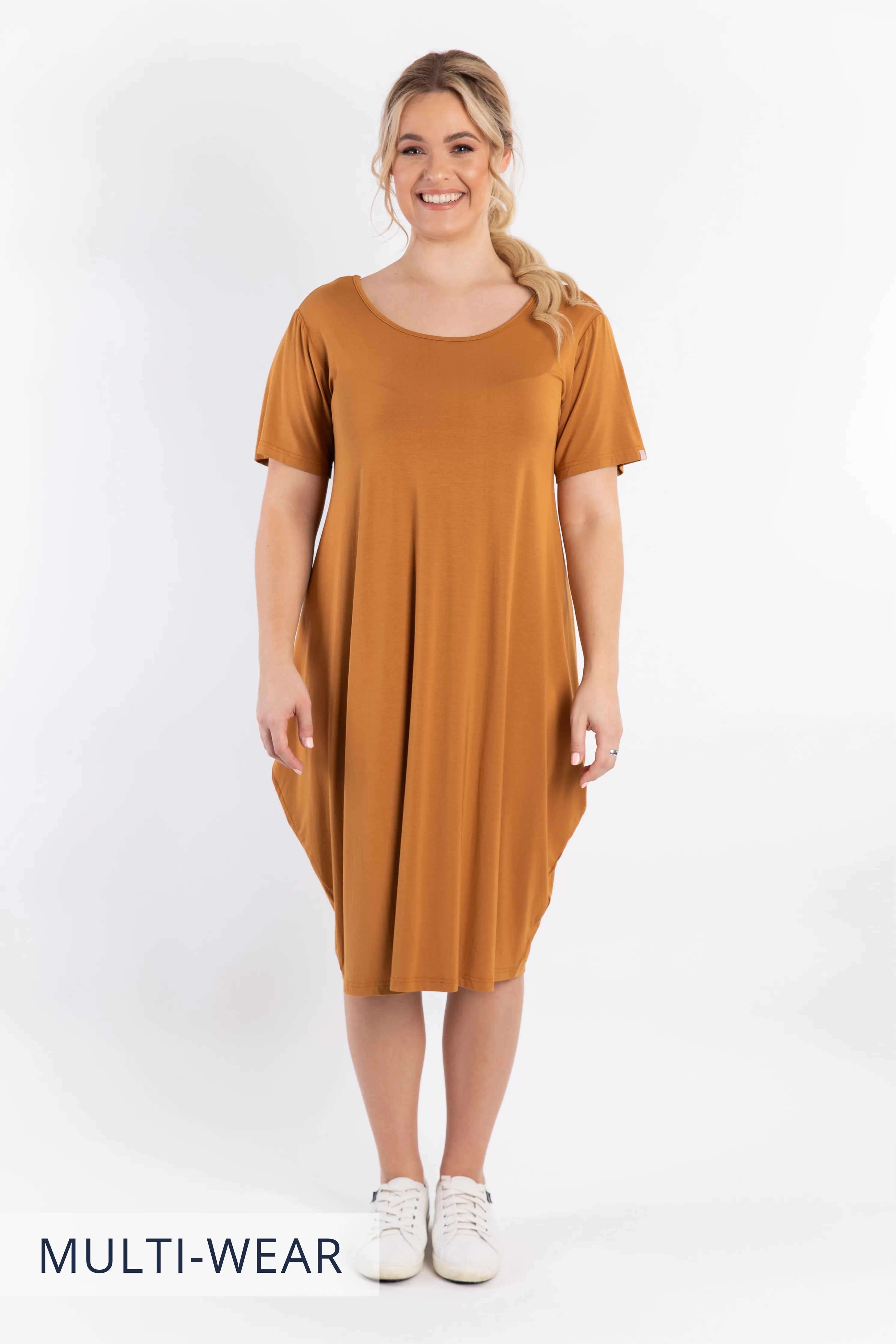 Short Sleeve Tidal Midi Dress | Outback Sand | FINAL SALE