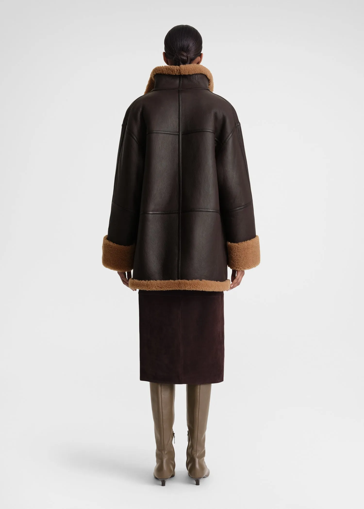 Signature shearling jacket chocolate