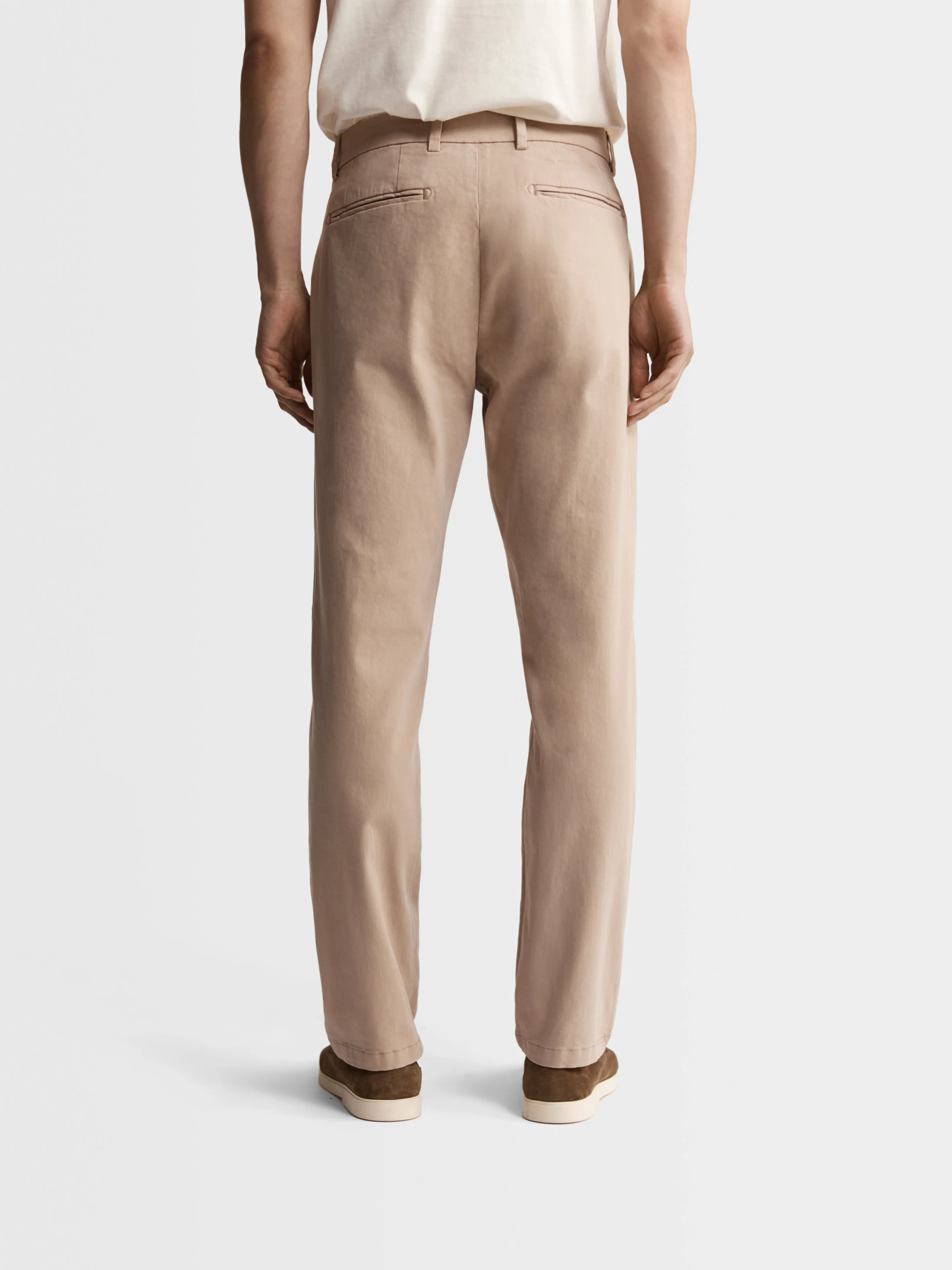 Slim Fit Sand Chinos