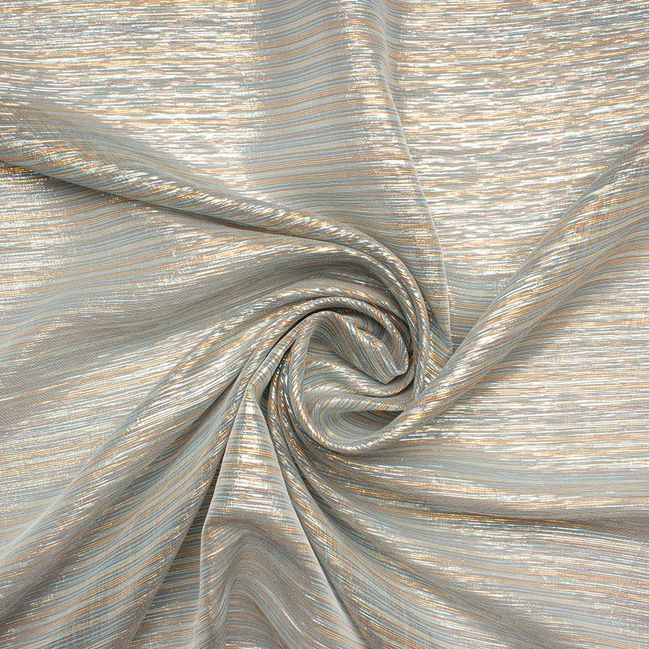 Soft Blue & Gold Metallic Silk