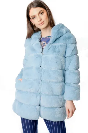 Soft Faux Fur Hooded Coat