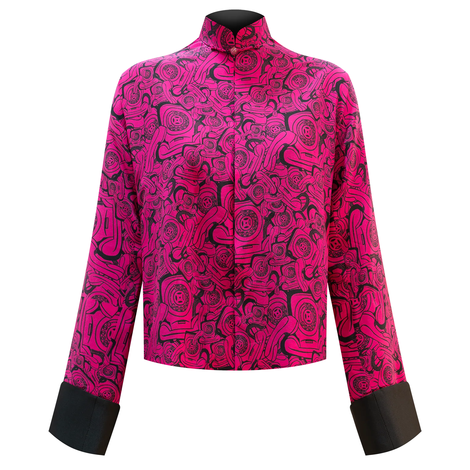 SPARKLE BY KAREN CHAN x  HK Heritage Museum【ROTARY TELEPHONE】100% Silk Mini Tang Jacket / Mini Kung Fu Jacket (我們的兒時玩意) (轉盤電話)