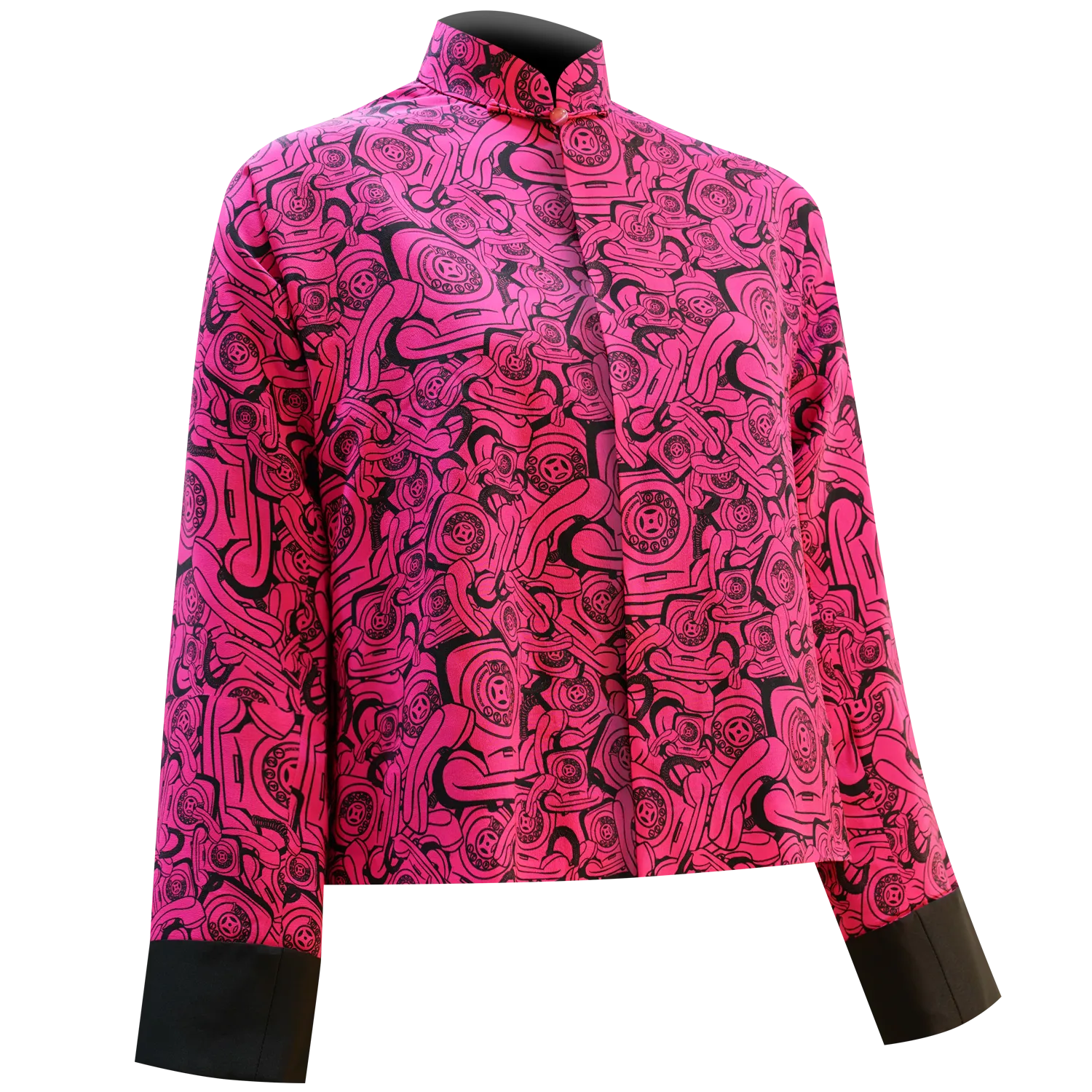 SPARKLE BY KAREN CHAN x  HK Heritage Museum【ROTARY TELEPHONE】100% Silk Mini Tang Jacket / Mini Kung Fu Jacket (我們的兒時玩意) (轉盤電話)