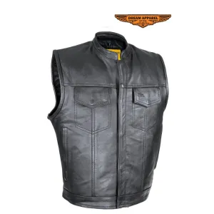 Split Cowhide Leather Motorcycle Club Vest - Defender Vest