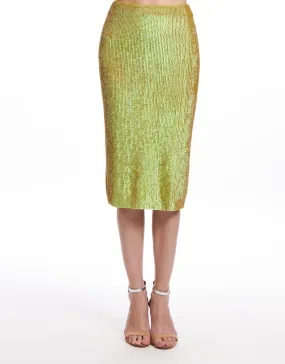 SPRING 24 STRETCH SEQUIN PENCIL SKIRT