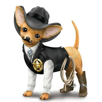 Spurs in Fur Sheriff S Paws Chihuahua Dog Figurine Bradford Exchange