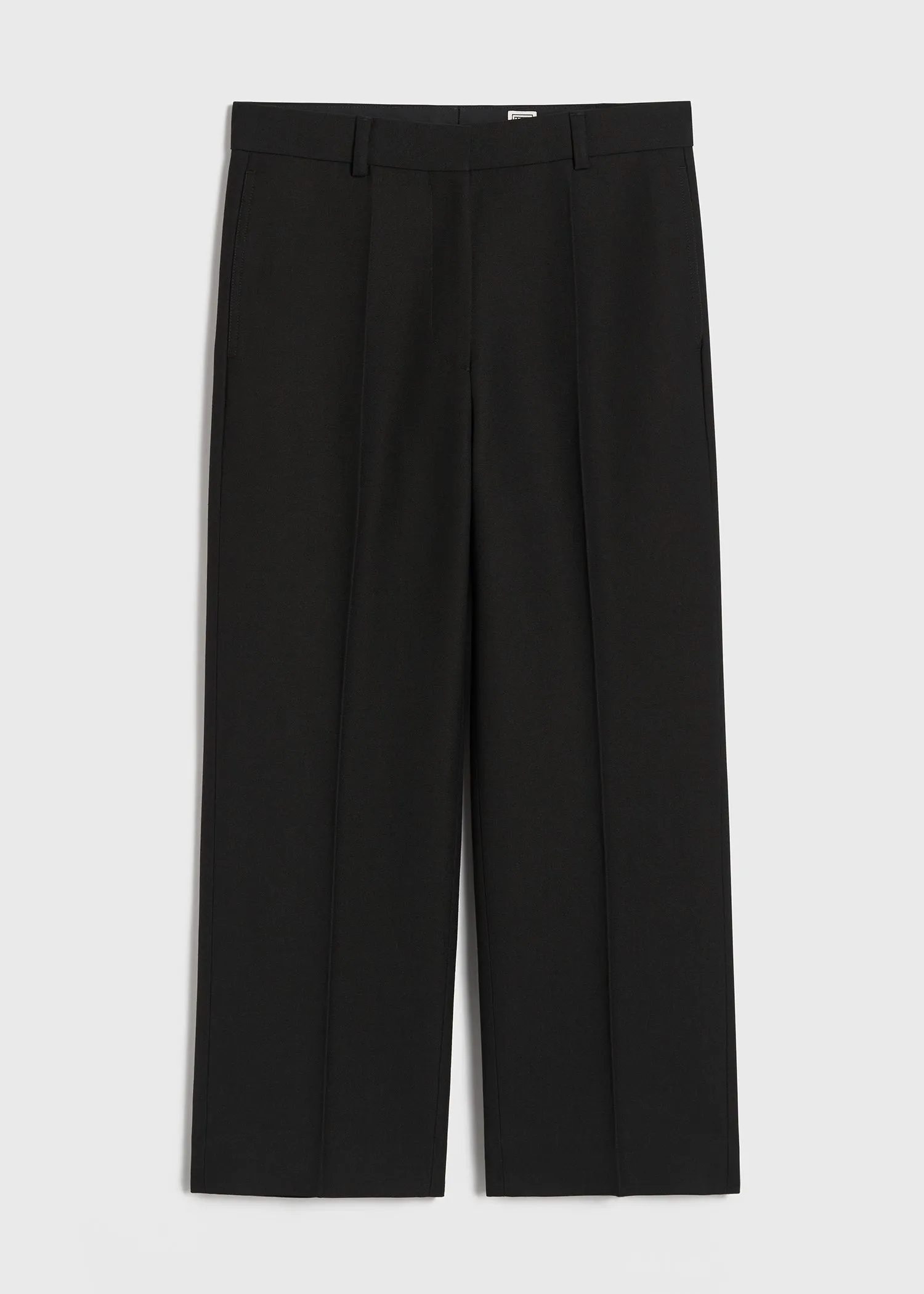 Straight cropped trousers black