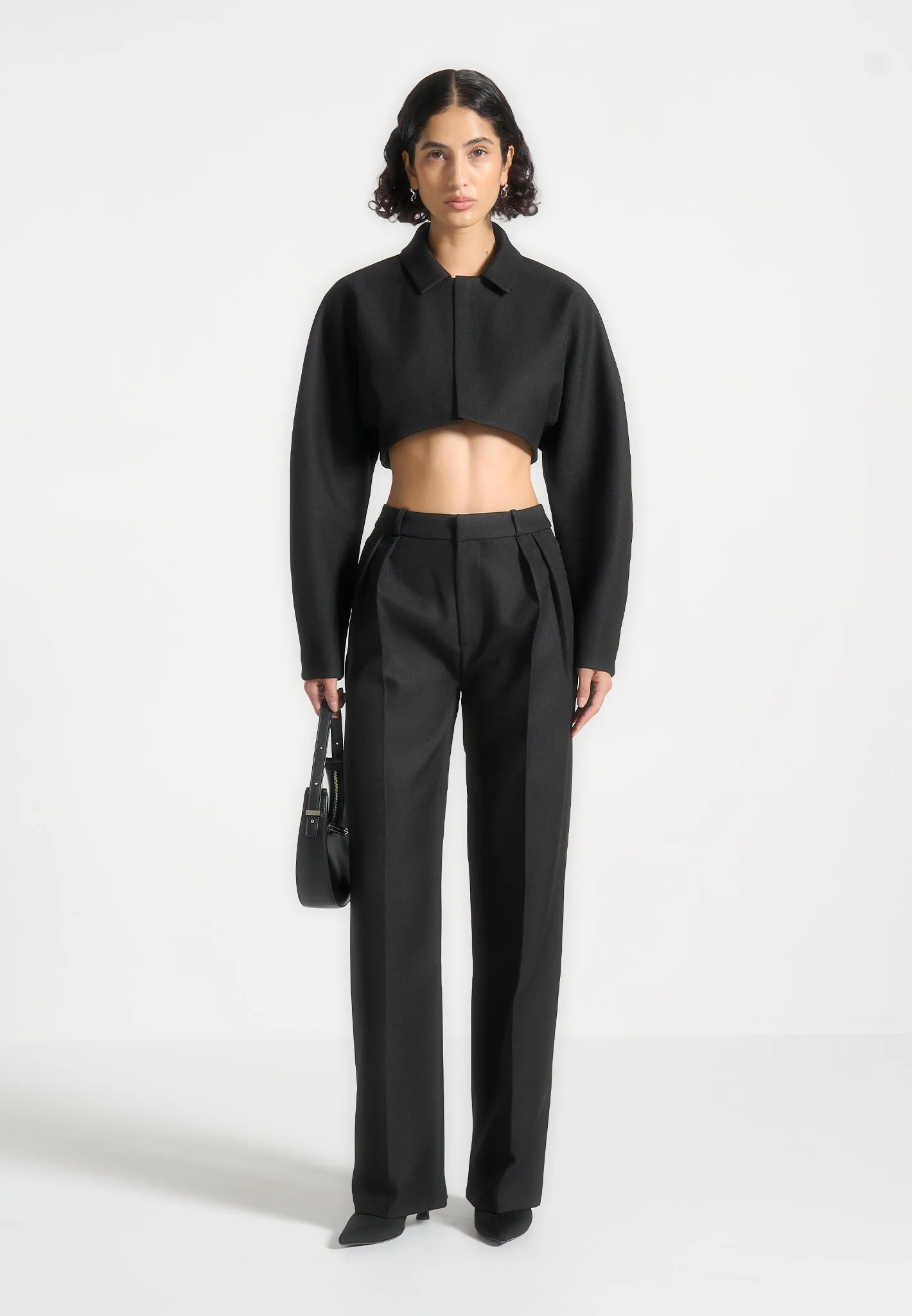 Tailored Super Cropped Jacket - Black